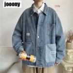 Men's Fashion Denim Jacket Korean Clothes Spring and Autumn Loose Student Multi-pocket Tooling Jacket Men Men Jeans Jacket 3