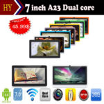 DHL free shipping 5pcs/lot Q88 allwinner A23 Quadl Core 1.5GHz Android 4.4512MB 4GB Dual camera 2800mah Tablet pc 9 Colors 1