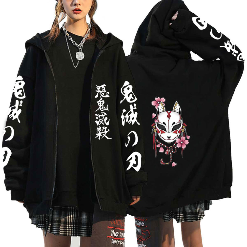 Demon Slayer Anime Harajuku Hoodies Women Rengoku Kyoujurou Zip Hoodies Aesthetic Clothes Kimetsu No Yaiba Mugen Train Sweatshir 1