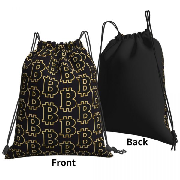 B Bitcoin Virtual Currency Print Drawstring Bags Men Women Storage Backpack Teenager Travel Bag Multi-function Pocket 2