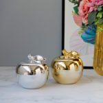 Gold Plated Ceramic Apple Home Decorations Gold and Silver Apple Ornament Home Decor Indoor Home Office Desktop Decoration Gift 3