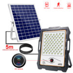 Smart solar outdoor spotlight with HD Camera Street Lamp IP67 Waterproof Super Bright Solar Street Flood Wall Light With Remote 1