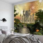 Fairy Tale Castle Tapestry Wall Hanging Gorgeous Living Room Decoration Tree Tapestry Psychedelic Magic Bedroom Home Decoration 4