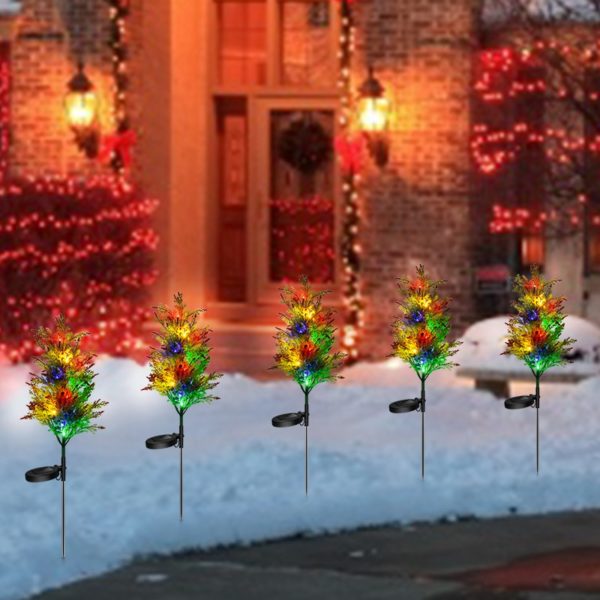 Outdoor Solar Powered Lights Grass Cypress Trees Lamp for Garden Lawn Landscape Holiday Light Festival Wedding Christmas 2