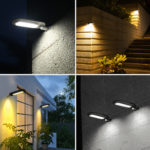 Outdoor Solar Wall Light Street Light, OutdoorWaterproof, Motion Sensor, Security Lighting for Garden, Yard, Path, 4 Modes 6