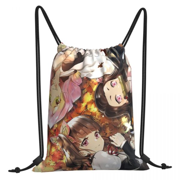 Demon Slayer Kimetsu no Yaiba Anime Print Drawstring Bags Men Women Storage Backpack Teenager Travel Bag Multi-function Pocket 1