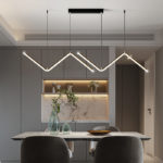 Led modern personalized chandelier restaurant hotel front desk Cafe W-shaped line chandelier office lighting Chandelier 4