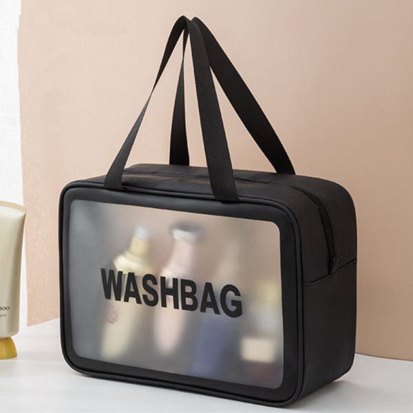 Ladies Large Capacity Cosmetic Bag PVC Travel Makeup Storage Bag Female WashBag Frosted Waterproof Cosmetic Bag Convenient 1