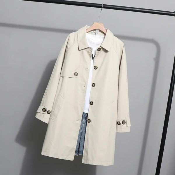 Spring Autumn Trench Coat Women 2022 New Fashion Korean Single-breasted Loose Mid Long Women Overcoat Windbreaker Female Outerwe 2