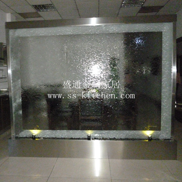 Custimized stainless steel water screen/water curtain wall/office separating screen/background feature water wall 2