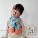 Children Korean Version Small Lattice Contrast Kids Woolen Scarf Autumn Winter New Baby Girls Baby Boys Warm Scarf Baby Scarf 1