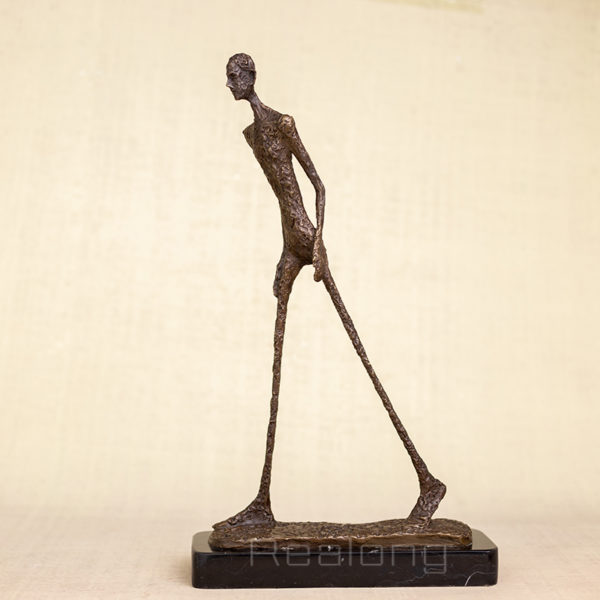 45cm Giacometti Sculpture Bronze Statue Real Bronze Casting Walking Man Figure Sculpture for Home Office Decor Ornament Gifts 2