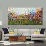 Arthyx Hand Painted Knife Flowers Oil Painting On Canvas Modern Abstract Wall Art Picture For Living Room Home Office Decoration 2