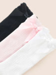 3pairs/lot Newborn Baby Knee High Socks Girls Boys Toddler Bows Knot Spanish Infant Kids Children Cute Long Cotton Sock Pack 3