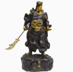 Metal craft pure copper Guangong Zhongyi Qianqiu Wu God of wealth figure handicraft statue home office decoration 1