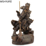 Chinese Style Lucky Guanyunchang Resin Statue Home Living Room Office Table Ornaments Housewarming Birthday Christmas Gifts 5