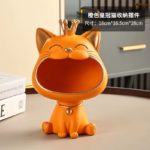 Creative porch decoration crown fortune cat home decoration key cosmetics storage box living room office decoration 5