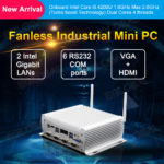 Newest Barebone Industrial Fanless Rugged Mini BOX PC i5-4200U i7-4500U NUC PC 8USB 6RS232 COM 2LAN VGA HDMI WIFI Tablet PC 1