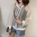 Organza Sunscreen Women's Summer Cardigan Long-sleeved Short Bright Silk Jacket Thin Coat Baseball Sun Protection Clothing E48 3