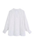 2022 Summer Women Casual Blouses Tops Shirts V-Neck White Hollow Out Embroidery Female Elegant Loose Top Smock Blusas 2