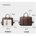 Printed Leather Business Briefcase Men/Women Messenger Bag 14/16 inches Laptop Shoulder Bag Crossbody Bags Computer Handbag 6