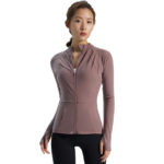 Spring New Yoga Clothes Women's Jacket Stand-up Collar Zipper Sports Slimming Quick-drying Slim Fitness Clothes Long Sleeves 6