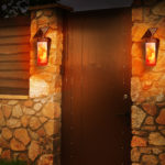 Solar Wall Lights Flickering Flames 102 LED Outdoor Decor Night Light Waterproof New Flame Design for Garden Door Patio Yard 6