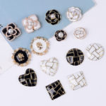 DIY love rose alloy handmake charm 10pcs Alloy dripping oil mountain Camellia lattice crystal buckle jewelry accessories 1