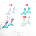 16pcs / 1 Pack Cartoon Color Gradient Mermaid Tail Pendant DIY Resin Accessories Necklace Bracelet Earrings Key Chain Wholesale 3