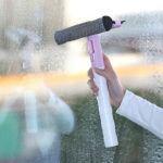 Window Glass Cleaning Tool Double-sided Disassemble Rod Window Cleaner Scraper Mop Squeegee Wiper with Water Spray Bottle 1