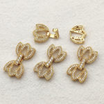 NEW ARRIVAL! 25x13mm 20Sets Plating Real Gold Cubic Zirconia Clasps&Hooks Connectors For Handmade Bracelet Parts DIY Accessories 3