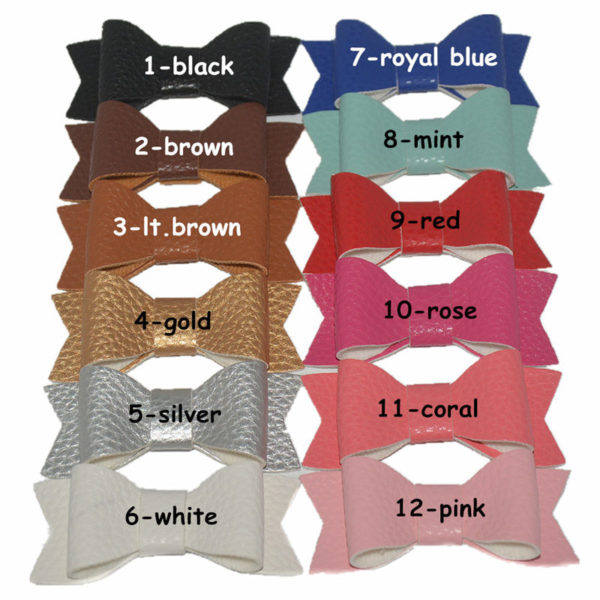 36pcs/lot 7*3CM Artificial Leather Bows Without Clips Fashion Hair bow Diy Headwear Accessory 2