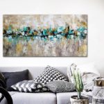 Arthyx Hand Painted Texture Abstract Oil Painting On Canvas Modern Knife Wall Art Picture For Living Room Home Office Decoration 3