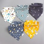 4pcs Baby Collar Bibs Triangle Double Cotton Cartoon Print Burp Cloths Drool Bib Boys Girls Feeding Bibs Baby Stuff Accessories 1