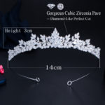 CWWZircons Marquise Cut Cubic Zirconia Flower Tiara Crown Wedding Hair Accessories for Brides Headwear Costume Jewelry A032 6