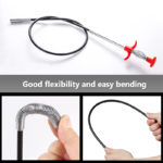 60cm Spring Pipe Dredging Tools, Drain Snake, Drain Cleaner Sticks Clog Remover Cleaning Household for KitchenBending sink tool 5