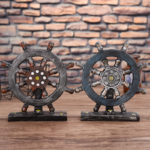 Creative Retro Rudder Compass Model Cafe Office Window Decoration Desktop Props Decorations Home Decoration Accessories 2