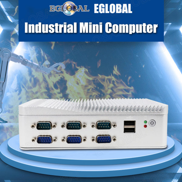 EGLOBAL Dual lan industrial mini pc with intel core i3 6th cpu 6157u celeron J4125 processor DDR4 with 6COM ports support 3G/4G 1