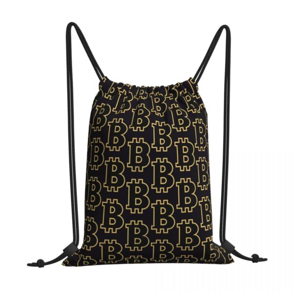 B Bitcoin Virtual Currency Print Drawstring Bags Men Women Storage Backpack Teenager Travel Bag Multi-function Pocket 1