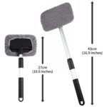 Car Window Cleaner Brush Windshield Glass Cleaning Inside Interior Tool Glass Extendable with 8pcs Wiper Microfiber Covers D7A7 6