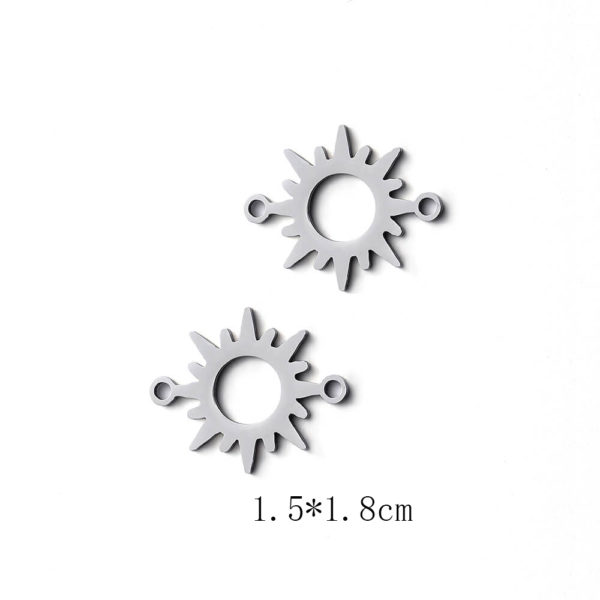 Starburst Stainless Steel Connector Link Sunlight Jewelry Ornaments Sunshine Accessories Sun Findings Wholesale 20 Pieces Pack 1