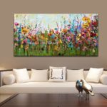 Arthyx Hand Painted Knife Flowers Oil Painting On Canvas Modern Abstract Wall Art Picture For Living Room Home Office Decoration 4