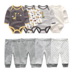 Autumn Baby Girl Clothes Cotton 6/8PCS Newborn Baby Sets Bodysuits+Pants Baby Boy Clothes Winter Clothing Sets Roupas de bebe 1