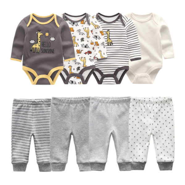 Autumn Baby Girl Clothes Cotton 6/8PCS Newborn Baby Sets Bodysuits+Pants Baby Boy Clothes Winter Clothing Sets Roupas de bebe 1