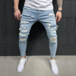 Fashion Patchwork Jeans for Men Streetwear Casual Small Feet Stretch Denim Pants Male Autumn Slim Fit Ripped Cowboys Trousers 6