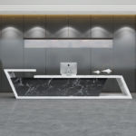 Reception desk imitation marble hotel bar beauty salon cashier office lobby 2