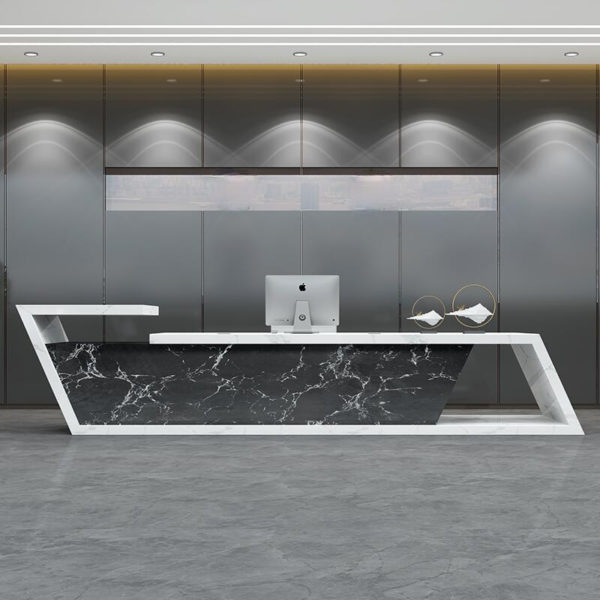 Reception desk imitation marble hotel bar beauty salon cashier office lobby 2