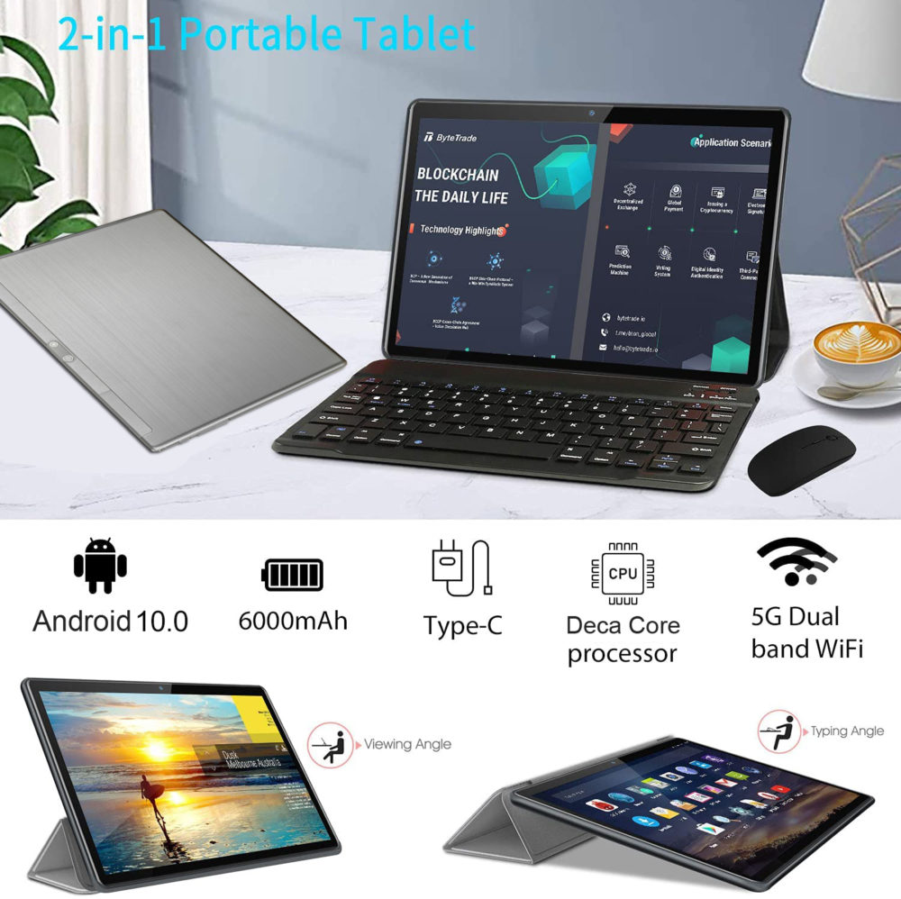 Newest Global Version 10 inch Tablet 4G LTE Android 10.0 MT6797 Deca Core 128GB 512GB ROM Tablets PC Dual Wifi Type-C+Free Gifts 6