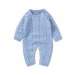 Baby Rompers Newborn Infant Kids Boy Girl Jumpsuits Playsuits 0-18m Autumn Winter Solid Knitted Children Overalls Clothes Outfit 1