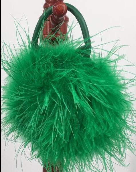 real natural ostrich feather mini handbag 2021 fashion chic furry romantic party concern dinner wedding fluffy 1